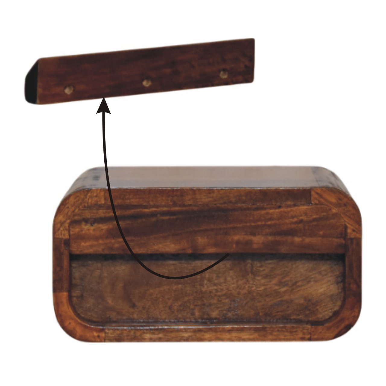 IN3975-10.jpg Avora Mini Wall-Mounted Chestnut 1 Drawer Nightstand - Image 9