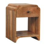 Newton Mini Oak-ish Nightstand with a drawer and open shelf - Image 2