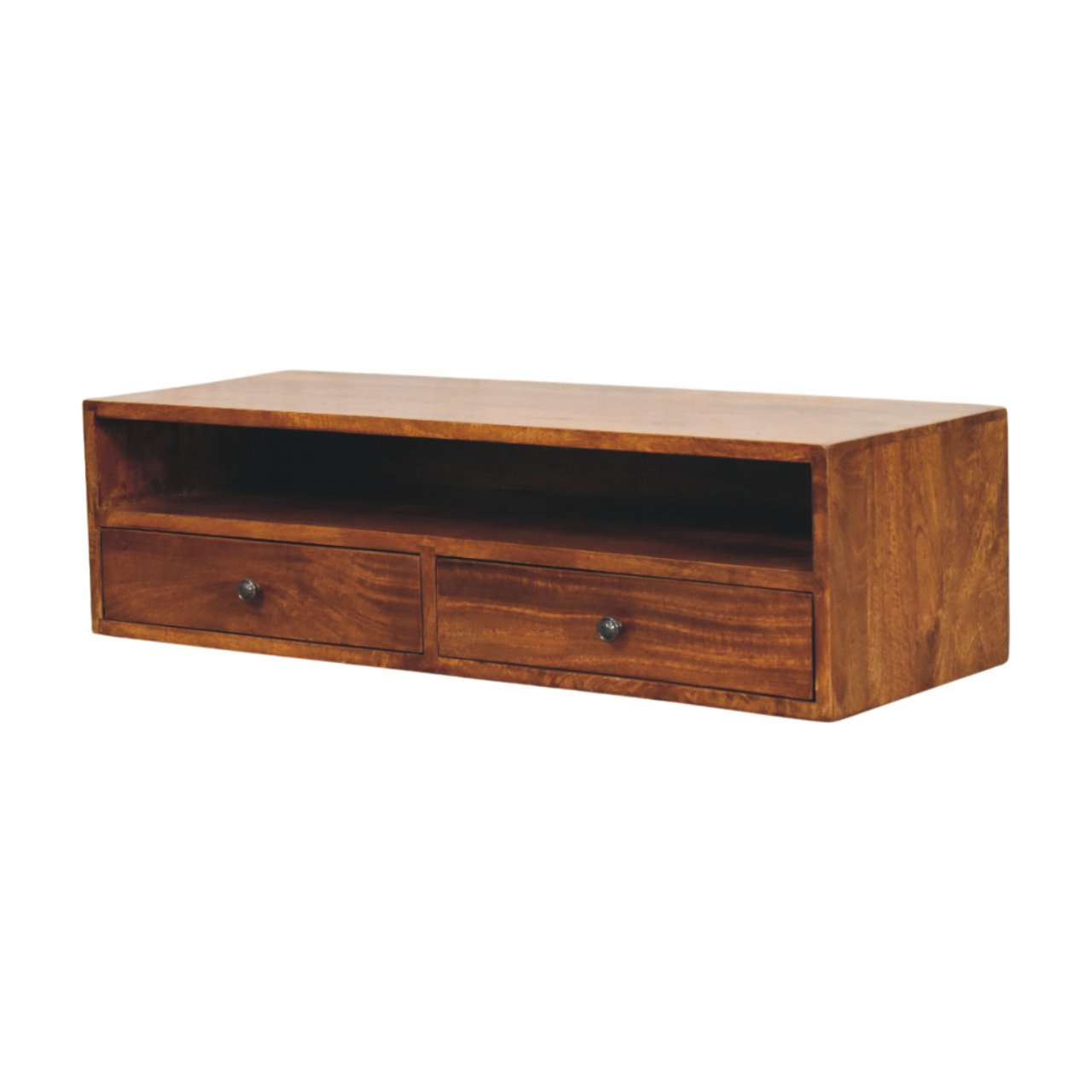 IN4006-2.jpg Lunar 2 Drawer Chestnut Wall Mounted Media Unit - Image 1