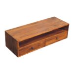Lunar 2 Drawer Chestnut Wall Mounted Media Unit - Image 4
