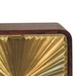 Avora Brass Embossed 2 Drawer Chestnut Nightstand - Image 3