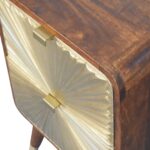 Avora Brass Embossed 2 Drawer Chestnut Nightstand - Image 4