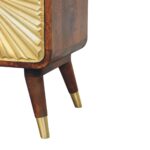 Avora Brass Embossed 2 Drawer Chestnut Nightstand - Image 6