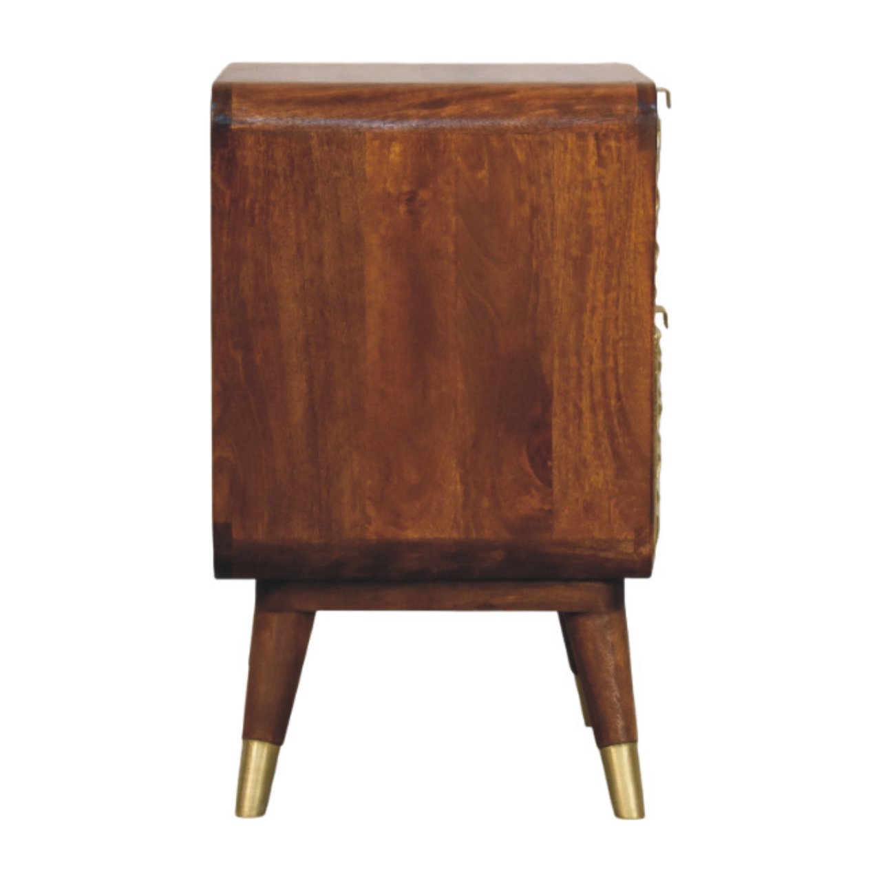IN4014-8.jpg Avora Brass Embossed 2 Drawer Chestnut Nightstand - Image 7