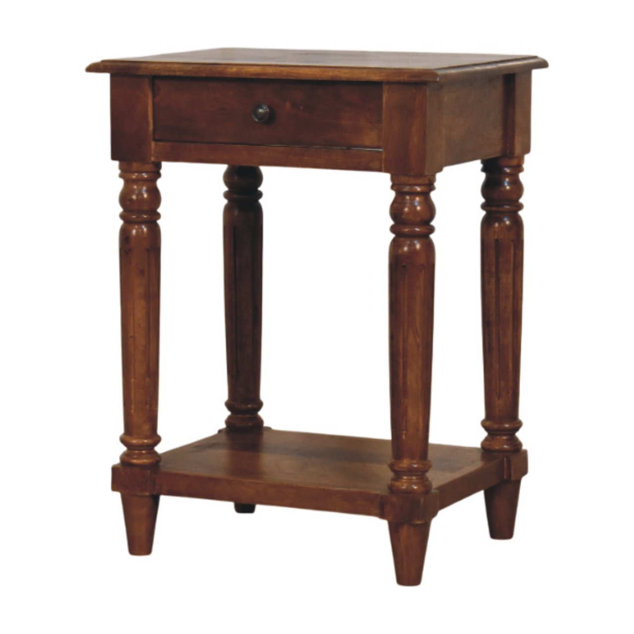 IN4016-3.jpg Turned legs Chestnut 1 Drawer Side Table - Image 2
