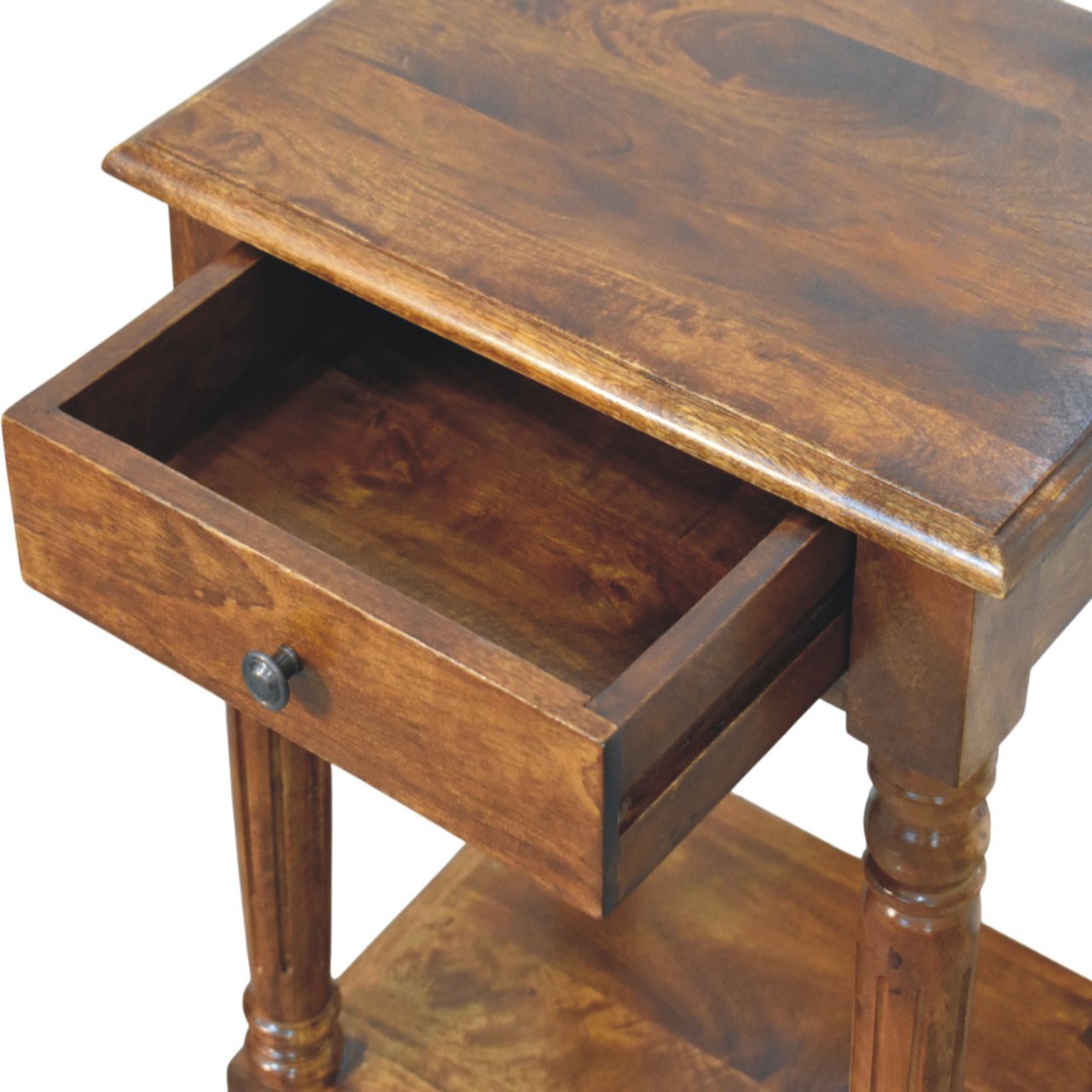 IN4016-6.jpg Turned legs Chestnut 1 Drawer Side Table - Image 5