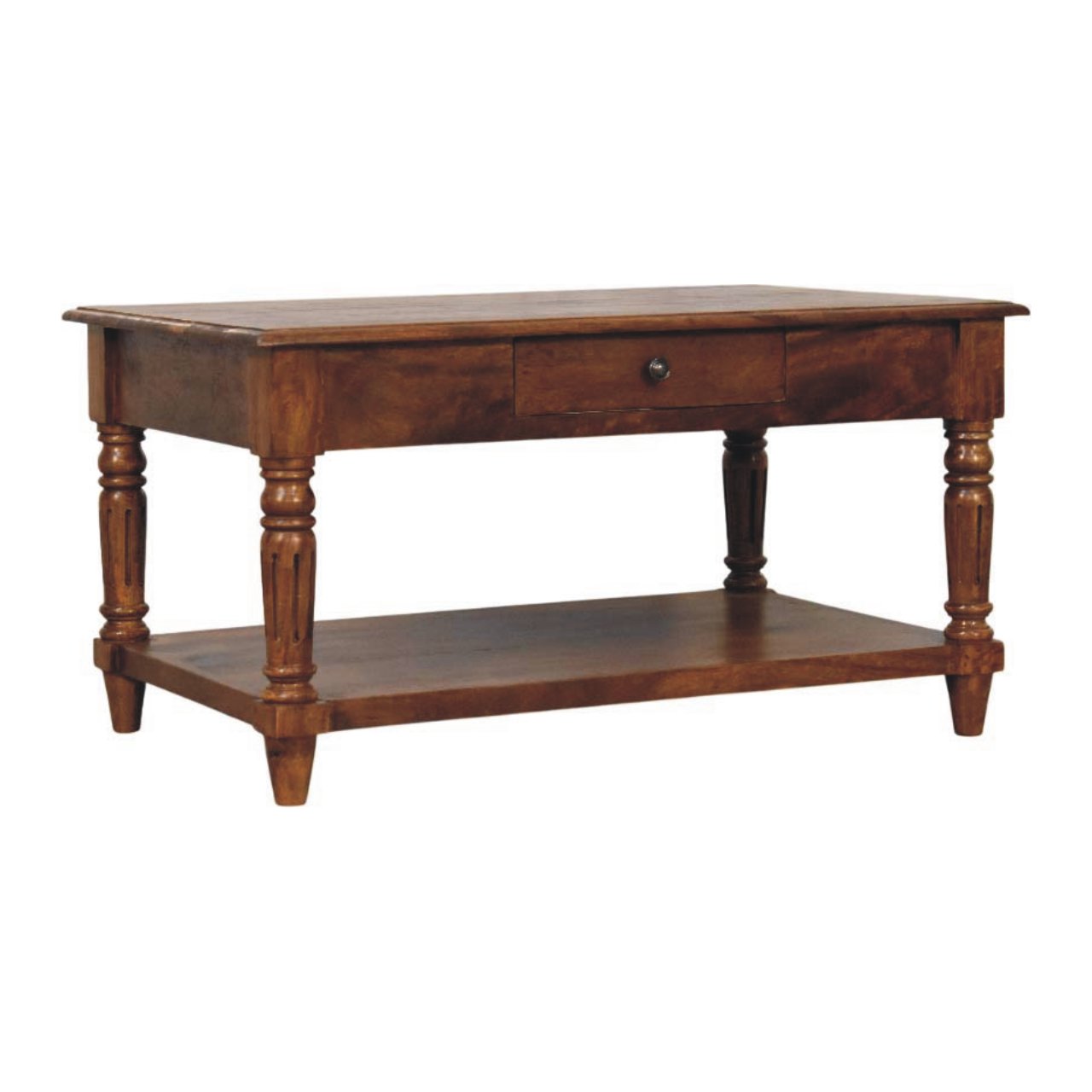 IN4021-3.jpg Turned legs Chestnut 2 Drawer Coffee Table - Image 2