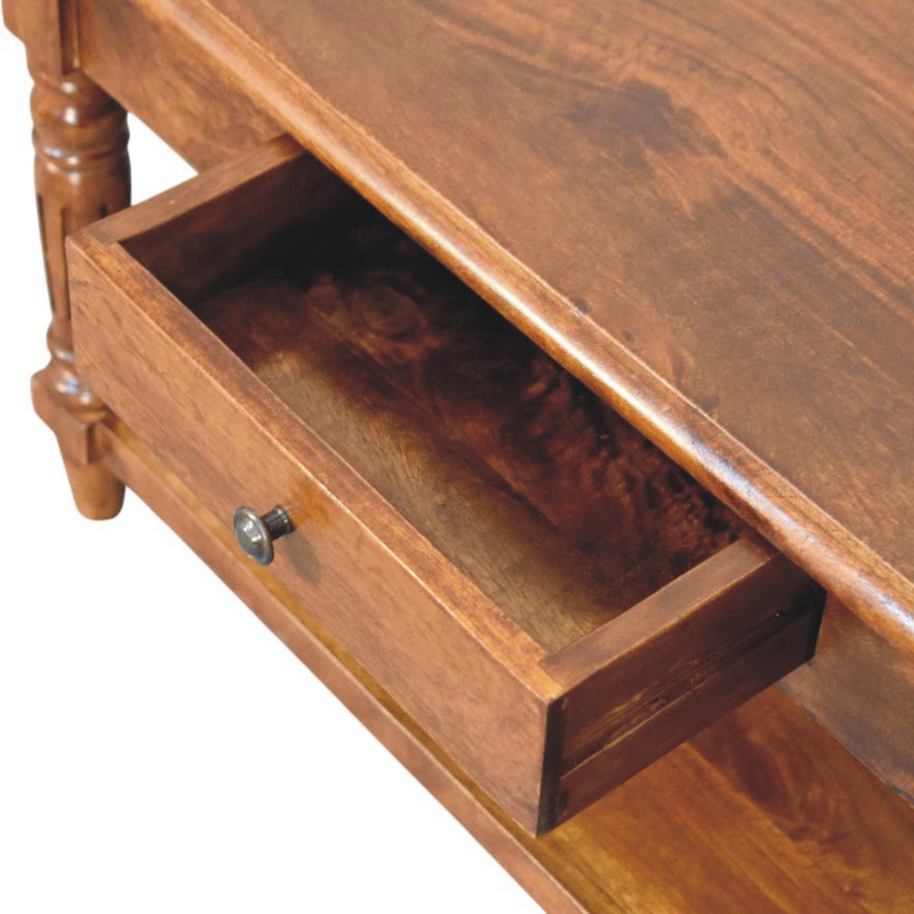 IN4021-6.jpg Turned legs Chestnut 2 Drawer Coffee Table - Image 5