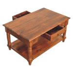 Turned legs Chestnut 2 Drawer Coffee Table - Image 6