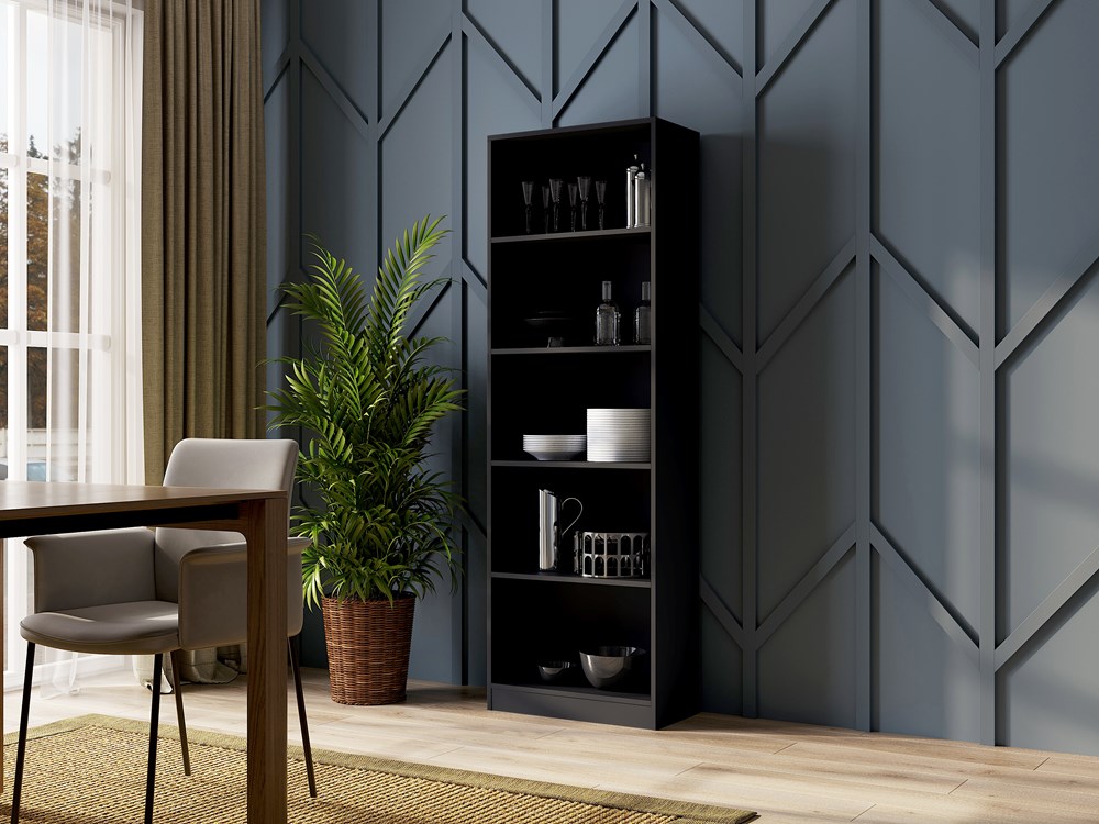 I_R60-REGAL_1_B Onyx R60 Classic Bookcase in Black - Image 3
