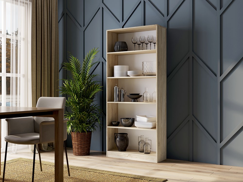 I_R80-REGAL_1_S Onyx R80 Classic Bookcase in Sonoma Oak - Image 3