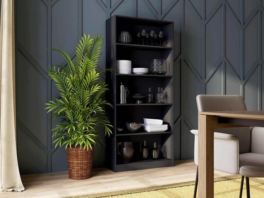 I_R80-REGAL_2_B Onyx R80 Classic Bookcase in Black - Image 4