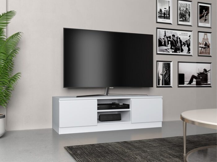 TV Stand Dalton 120 White Finish - Image 3