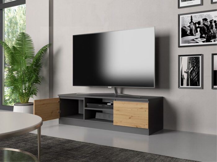 TV Stand Dalton 120 Anthracite Oak - Image 4