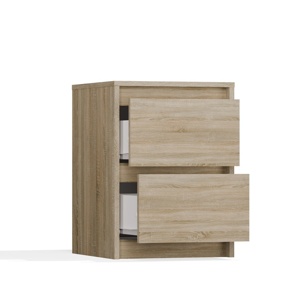 Image0004 Karo K2 Modern Bedside Table in Sonoma Oak - Image 2