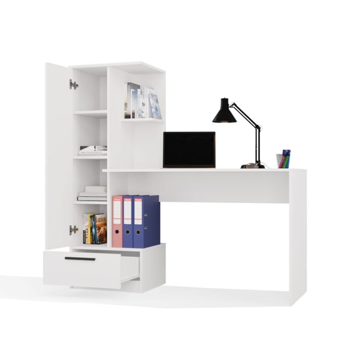 Cosmo Desk & Bookcase Set – White - Image 2