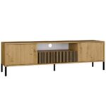 TV Cabinet Elwood 160 Oak Ribbed Front