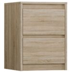 Karo K2 Modern Bedside Table in Sonoma Oak