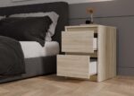 Karo K2 Modern Bedside Table in Sonoma Oak - Image 4