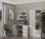 Kuba White Desk - 6 Drawers - Image 4