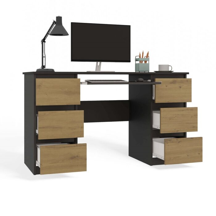 Kuba Study Desk – Anthracite & Oak Effect - Image 4