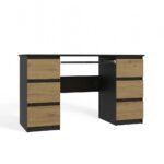 Kuba Study Desk – Anthracite & Oak Effect
