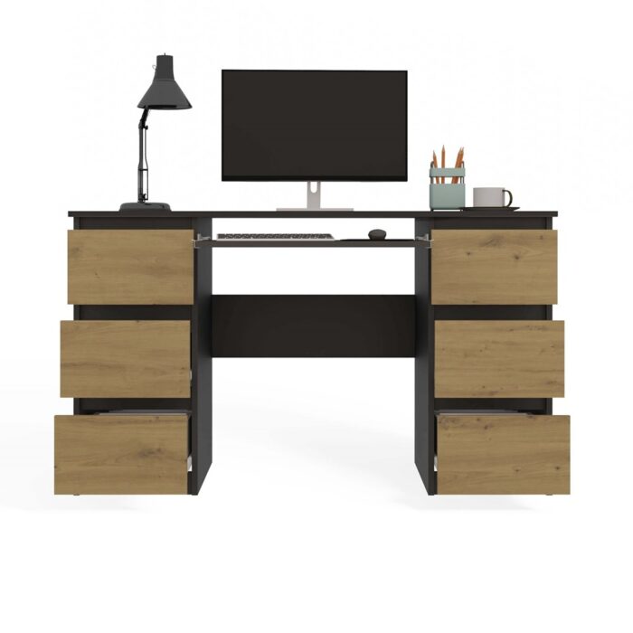 Kuba Study Desk – Anthracite & Oak Effect - Image 6