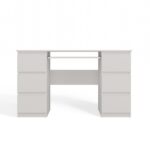 Kuba White Desk - 6 Drawers - Image 6