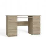 Kuba Sonoma Oak Desk - 6 Drawers