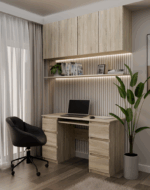 Kuba Sonoma Oak Desk - 6 Drawers - Image 5