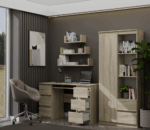 Kuba Sonoma Oak Desk - 6 Drawers - Image 4