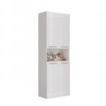 Nel 2K/DK Tall Bathroom Cabinet in White Gloss - Image 2