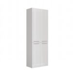 Nel 1K/DD Tall Bathroom Cabinet in White Gloss - Image 4