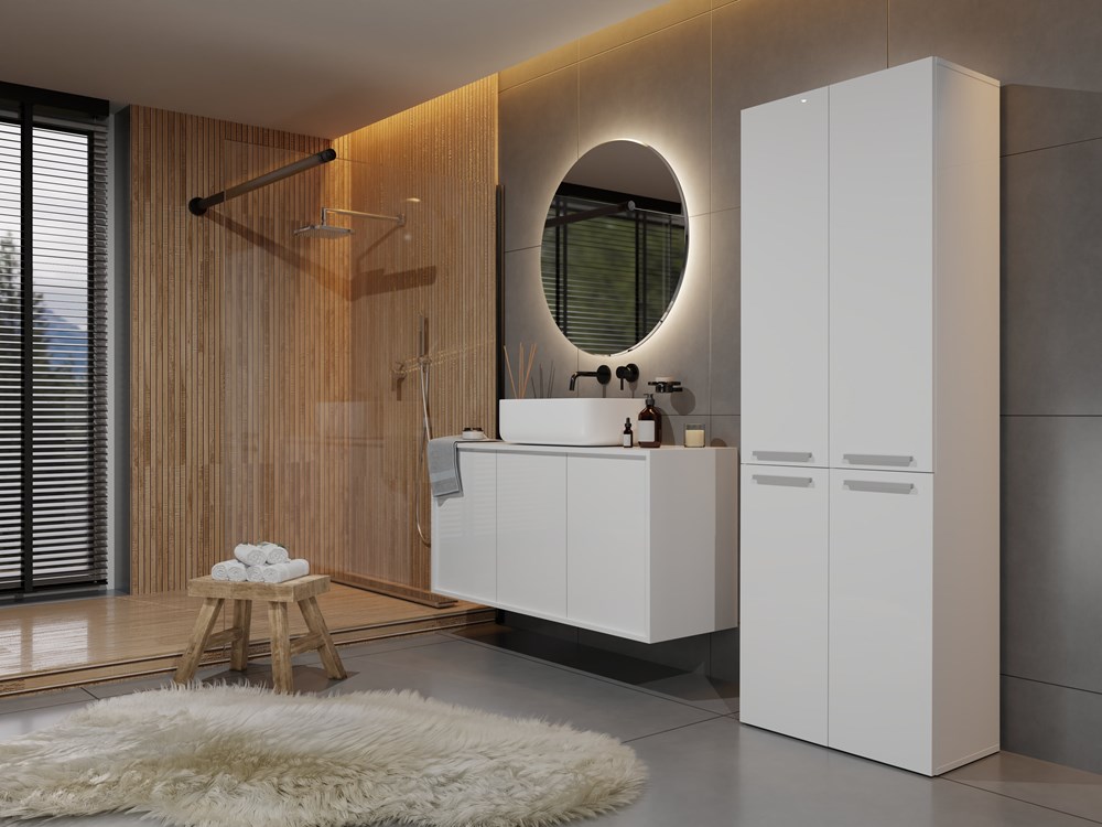 Kopia-kadr-10007 Nel 1K/DD Tall Bathroom Cabinet in White Matt - Image 4