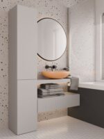 Nel IV Tall Bathroom Cabinet in Cashmere - Image 2