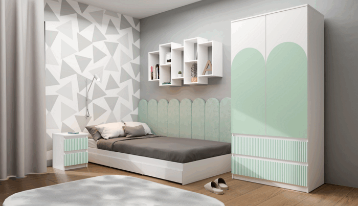 Vero M2 Bedside Table – Mint Green - Image 4