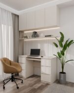 Kuba Cashmere Beige Desk - 6 Drawers - Image 2