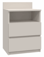 Malwa M1 Modern Bedside Table with 2 Drawers in Cashmere