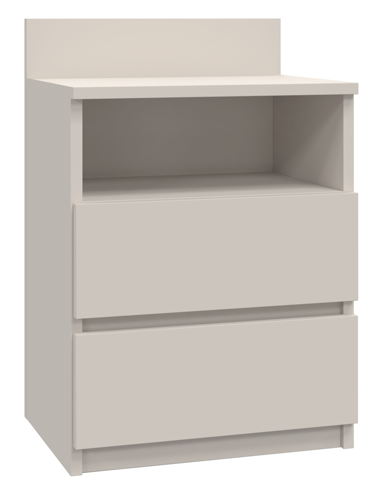M1_0001 Malwa M1 Modern Bedside Table with 2 Drawers in Cashmere - Image 1