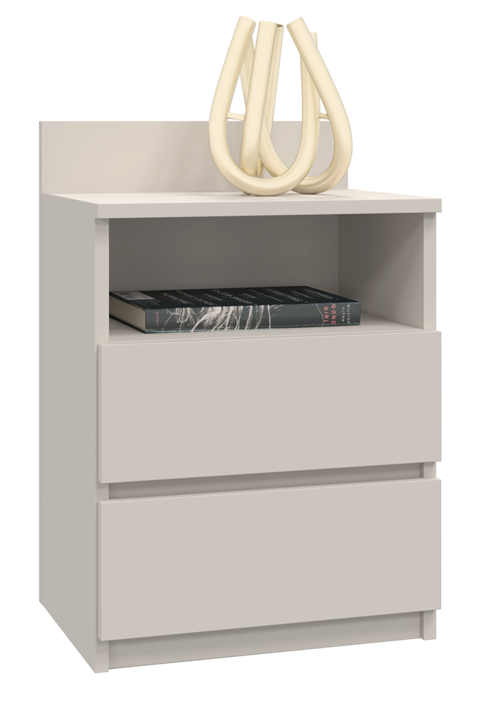M1_D0001 Malwa M1 Modern Bedside Table with 2 Drawers in Cashmere - Image 6