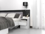 Malwa M1 Modern Bedside Table with 2 Drawers in White Matt - Image 6