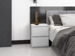 Malwa W2 Bedside Table in White Matt - Image 6