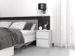 Malwa W2 Bedside Table in White Matt - Image 4