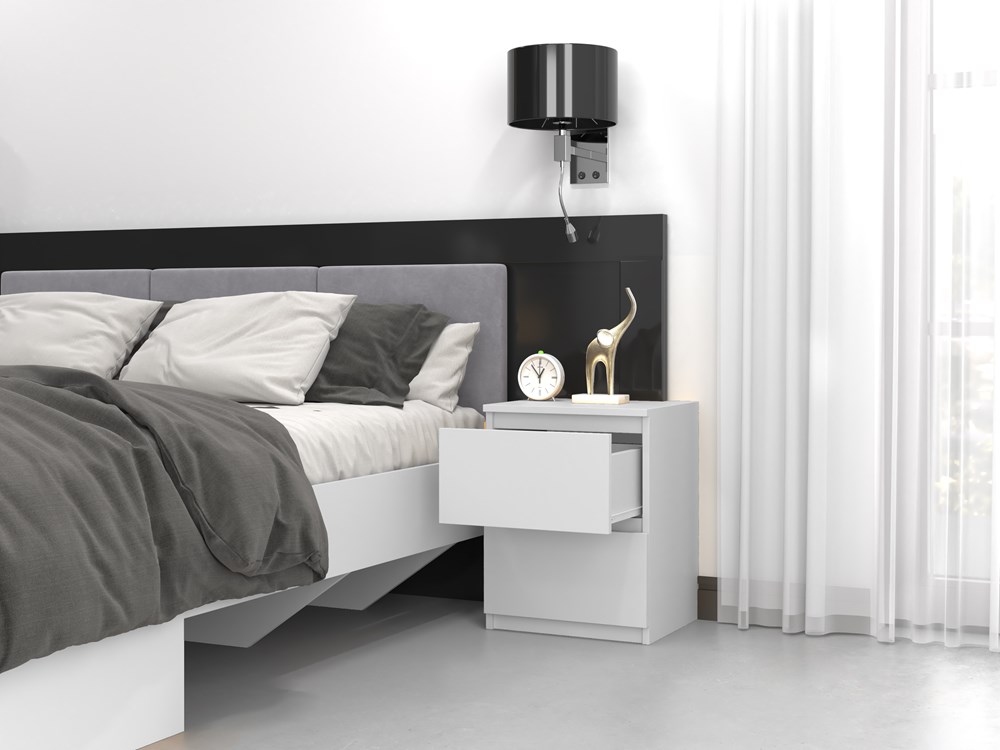 M2_2_open_W Malwa W2 Bedside Table in White Matt - Image 5