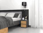 Vero M2 Small Bedside Cabinet – Anthracite & Oak - Image 3