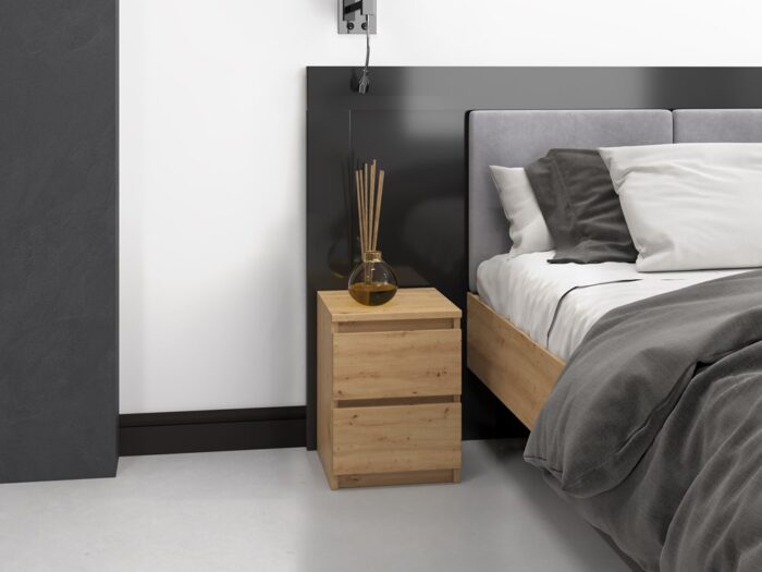 Vero M2 Oak Effect Bedside Cabinet - Image 5