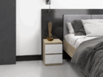 Vero M2 Bedside Table – White & Sonoma Oak - Image 3
