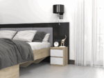 Vero M2 Bedside Table – White & Sonoma Oak - Image 4