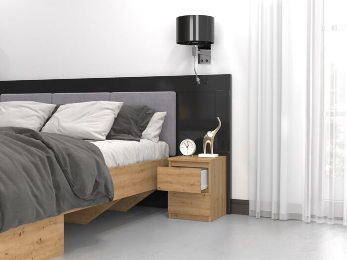 Vero M2 Oak Effect Bedside Cabinet - Image 7