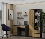 Mijas Left-Side Study Desk – Anthracite & Oak - Image 6